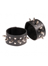 Чёрные напульсники с шипами и заклепками - Sitabella - купить с доставкой во Владикавказе