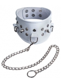 Белый кожаный ошейник - Sitabella - купить с доставкой во Владикавказе