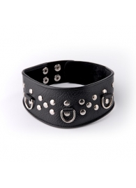 Кожаный черный ошейник с велюровой подкладкой - Sitabella - купить с доставкой во Владикавказе