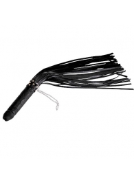 Чёрная плеть  Ракета  с рукоятью из латекса и хвостами из кожи - 65 см. - Sitabella - купить с доставкой во Владикавказе