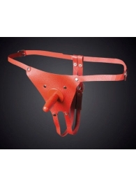 Красные кожаные универсальные трусики со штырьком для насадок - Sitabella - купить с доставкой во Владикавказе