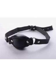 Чёрный кожаный кляп на регулируемых ремешках - Sitabella - купить с доставкой во Владикавказе