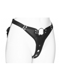 Черный женский пояс с вагинальной пробкой - LOVETOY (А-Полимер) - купить с доставкой во Владикавказе