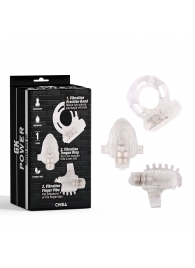 Набор из 3 прозрачных эрекционных колец с вибрацией Teasers Ring Kit - Chisa - во Владикавказе купить с доставкой