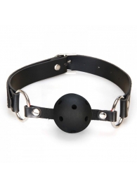 Черный кляп с отверстиями для дыхания - Lux Fetish - купить с доставкой во Владикавказе