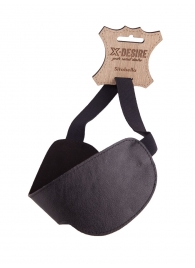 Чёрная широкая кожаная маска на глаза - Sitabella - купить с доставкой во Владикавказе