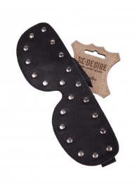 Черная кожаная маска на глаза с заклепками - Sitabella - купить с доставкой во Владикавказе