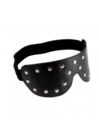 Черная кожаная маска на глаза с заклепками - Sitabella - купить с доставкой во Владикавказе