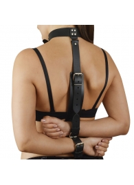 Черная кожаная фиксация рук за спиной  Новичок - Sitabella - купить с доставкой во Владикавказе