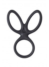 Черное тройное кольцо на пенис Kraken - A-toys - во Владикавказе купить с доставкой