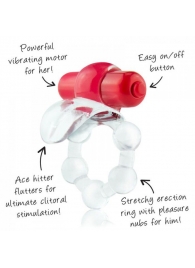Виброкольцо с язычком и красным виброэлементом Overtime - Screaming O - во Владикавказе купить с доставкой