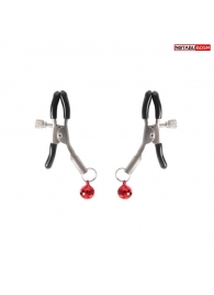 Серебристые зажимы на соски с шариками - Notabu - купить с доставкой во Владикавказе