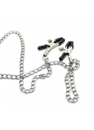 Зажимы для сосков с ремешком и кольцом для пениса - Notabu - купить с доставкой во Владикавказе