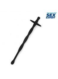 Черный силиконовый уретральный стимулятор - 15 см. - Sex Expert - купить с доставкой во Владикавказе