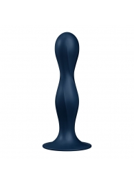 Темно-синий фаллоимитатор Double Ball-R - 17,8 см. - Satisfyer