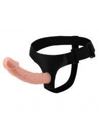 Гладкий фаллоимитатор с крупной головкой на ремешках - 19,7 см. - Baile - купить с доставкой во Владикавказе