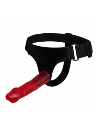 Тёмно-розовый страпон на трусиках регулирующегося размера - 18,8 см. - Baile - купить с доставкой во Владикавказе