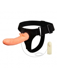 Фаллопротез с ребристым основанием на трусиках с вибрацией - 18 см. - Baile - купить с доставкой во Владикавказе