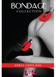 Красные меховые оковы на ноги BONDAGE - Lola Games - купить с доставкой во Владикавказе