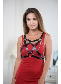 Портупея из натуральной кожи с цепочками - БДСМ Арсенал - купить с доставкой во Владикавказе