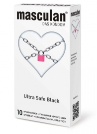 Ультрапрочные презервативы Masculan Ultra Safe Black - 10 шт. - Masculan - купить с доставкой во Владикавказе