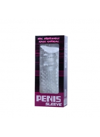 Прозрачная насадка на пенис с шипами и стимулятором клитора - 14,2 см. - Baile - во Владикавказе купить с доставкой