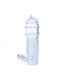 Прозрачная насадка на пенис с шипами и стимулятором клитора - 14,2 см. - Baile - во Владикавказе купить с доставкой