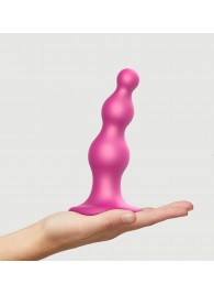 Розовый стимулятор-ёлочка Dildo Plug Beads Framboise Size M - 15 см. - Strap-on-me