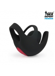Черная вибронасадка на пенис и мошонку Sex Expert - Sex Expert - во Владикавказе купить с доставкой