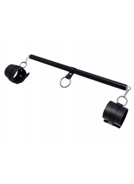 Черная распорка для ног с кожаными манжетами - Pecado - купить с доставкой во Владикавказе