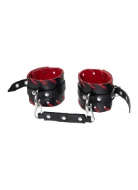 Черно-красные оковы из натуральной кожи - Pecado - купить с доставкой во Владикавказе