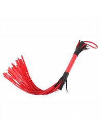 Красно-черная плетка из натуральной кожи - 51 см. - БДСМ Арсенал - купить с доставкой во Владикавказе