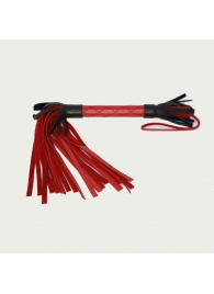 Красно-черная плетка из натуральной кожи - 51 см. - БДСМ Арсенал - купить с доставкой во Владикавказе