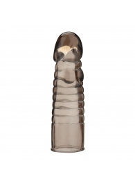 Дымчатая насадка-удлинитель Ribbed Realistic Penis Enhancing Sleeve Extension - 15,2 см. - BlueLine - во Владикавказе купить с доставкой