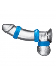 Комплект из трех голубых колец для эрекции 3-Pack Nuts   Bolts Stretch Cock Ring Set - BlueLine - во Владикавказе купить с доставкой