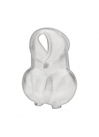 Прозрачная насадка-утяжка для мошонки Ball Sheath With Compression Cock Support - BlueLine - во Владикавказе купить с доставкой