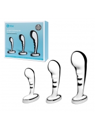 Набор из 3 стальных стимуляторов простаты Stainless Steel P-spot Training Set - b-Vibe - во Владикавказе купить с доставкой