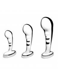 Набор из 3 стальных стимуляторов простаты Stainless Steel P-spot Training Set - b-Vibe - во Владикавказе купить с доставкой