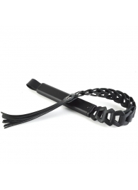 Черная кожаная плеть «Клеопатра» - 62 см. - Sitabella - купить с доставкой во Владикавказе