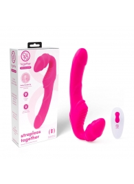 Розовый безремневой страпон на радиоуправлении Strapless Together - 22 см. - Together Toy - купить с доставкой во Владикавказе