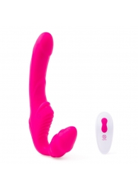Розовый безремневой страпон на радиоуправлении Strapless Together - 22 см. - Together Toy - купить с доставкой во Владикавказе