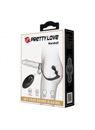 Черный вибростимулятор простаты с фиксацией кольцами Marshall - Baile - во Владикавказе купить с доставкой