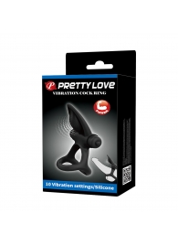 Черное эрекционное кольцо с 10 режимами вибрации и подхватом мошонки - Baile - во Владикавказе купить с доставкой