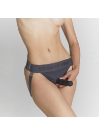 Серые трусики для фиксации насадок Strap-on-me Harness Lingerie Unique - Strap-on-me - купить с доставкой во Владикавказе