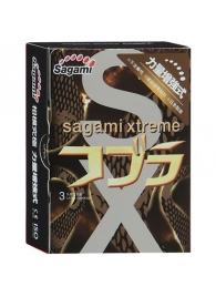 Суженные к основанию презервативы Sagami Xtreme COBRA - 3 шт. - Sagami - купить с доставкой во Владикавказе