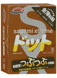 Презервативы Sagami Xtreme FEEL UP с точечной текстурой и линиями прилегания - 3 шт. - Sagami - купить с доставкой во Владикавказе