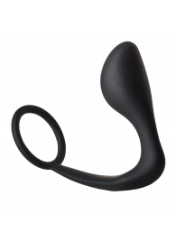 Черное эрекционное кольцо с анальной пробкой Anal Plug With Cockring - Dream Toys - во Владикавказе купить с доставкой