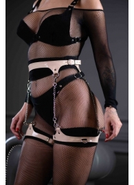 Замшевый пояс Sex Game с гартерами - БДСМ Арсенал - купить с доставкой во Владикавказе