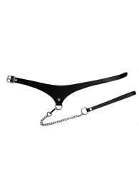 Черный кожаный ошейник Black Phoenix с поводком - БДСМ Арсенал - купить с доставкой во Владикавказе