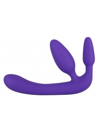 Фиолетовый безремневой страпон с двумя пробками - Orion - купить с доставкой во Владикавказе